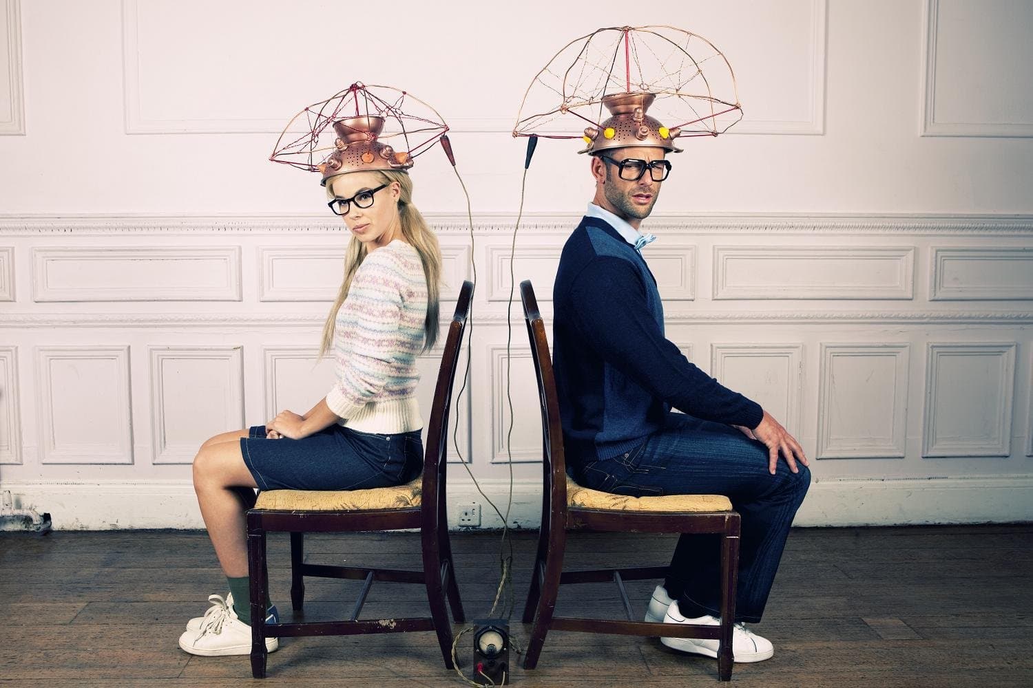 Connected brains illustration